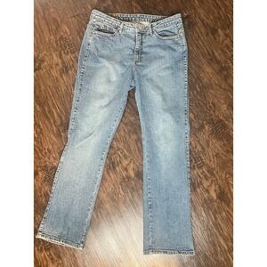 Wrangler Aura‎ Women's Straight Distressed Blue Jeans Size 14 Avg